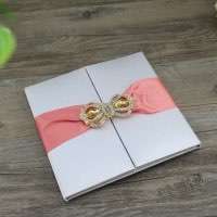 Hard Cover Invitation Card Elegant  Wedding Invitation with Delicate Buckle